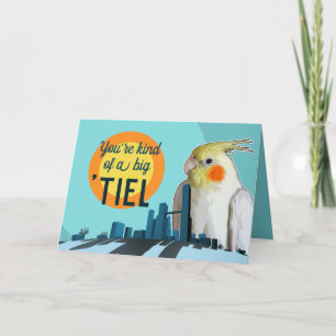 Carte Cute Cockatiel Oiseau Pun Amusant Anniversaire Gro