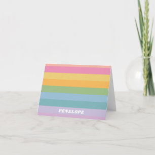 Carte Cute coloré rayé Pastel Motif personnalisé