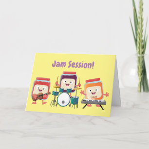 Carte Cute confiture session dessin animé musicien humou