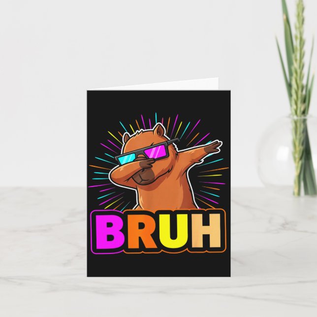 Carte Cute Dabbing Capybara Funny Animal Meme Capy Lover (Devant)