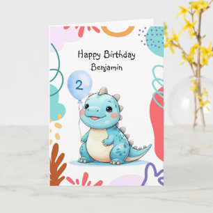 Carte Cute Dinosaur sauvage garçon Bonne fête d'annivers