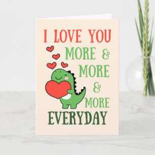 Carte Cute Dinosaur Vous Aimez Plus Tous Les Jours Valen