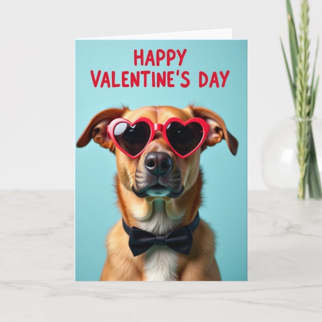Carte Cute Dog Valentines Day Card (Devant)