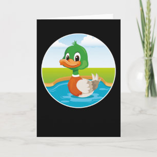 Carte Cute Duck Design Funny Animal Lake Ducks Cadeau