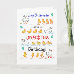 Carte Cute Ducklings Quacking Birthday, Brother-in-law