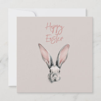 Carte Cute Easter Rabbit in Minimalistic Style Flat Card
