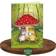 Cute Fairy Tale Artwork Frog and Mouse Friing