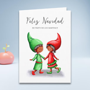 Carte Cute Feliz Navidad Black Elves Noël
