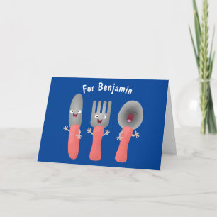 Carte Cute fourche couteau et cuillère dessin de couvert