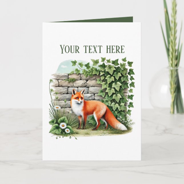 Carte Cute fox lovers add text  (Devant)