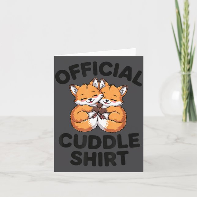 Carte Cute Fox Snuggle Couple This Is My Cuddle  (Devant)