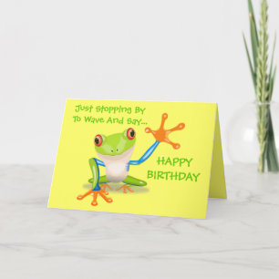 Carte Cute Frog Drôle Animal Enfants Joyeux Anniversaire
