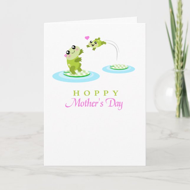 Carte Cute Frog Hoppy Happy Mothers Day card (Devant)