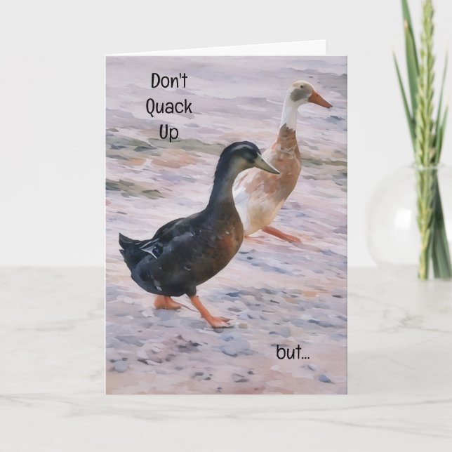 Carte Cute Fun Pun Walking Se Souvient Birthday Duck Car (Devant)