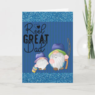 Carte Cute Funny Fête des pères Pêche Gnome