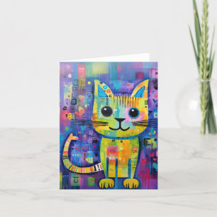 Carte Cute Funny Kitty Chat Mélange Média Animal Animaux