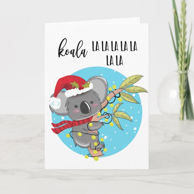 Carte cute funny koala christmas card fa la Australia (Devant)
