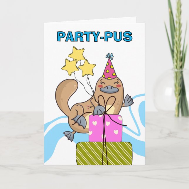 Carte Cute Funny Platypus Anniversaire (Devant)