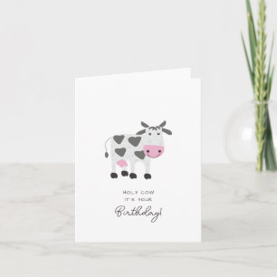 Carte Cute Funny Punny Holy Cow C'est ton anniversaire