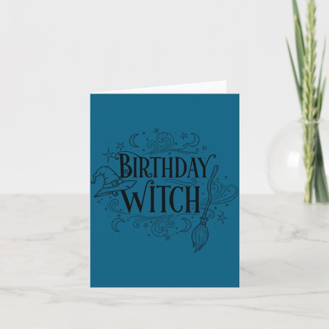 Carte Cute Funny Witch Witchy Birthday Witches Happy Wom (Devant)