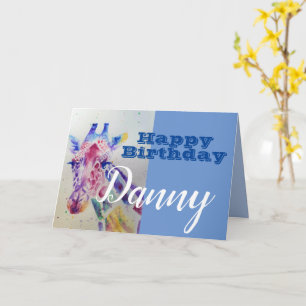 Carte Cute Giraffe Joyeux Anniversaire Garçons enfant No