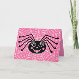 Carte Cute Girlie Spider sur Web Halloween