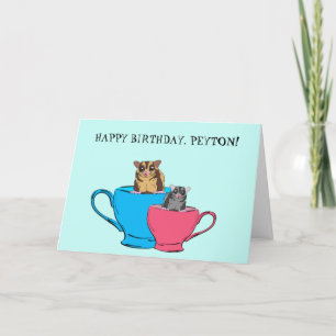 Carte Cute Gliders à sucre dans les tasses à thé Personn