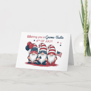 Carte Cute Gnomes Patriotic Quart juillet