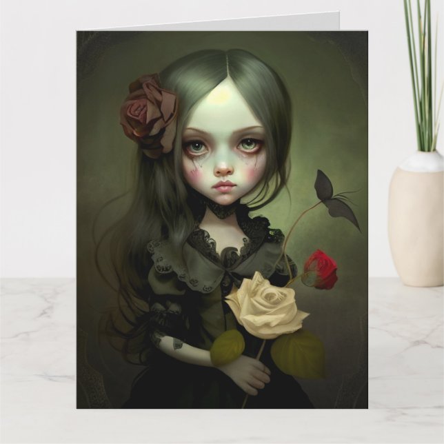 CARTE CUTE GOTH GIRL SWEET ANNIVERSAIRE GOTHIC GREETING  (Devant)