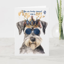 Carte Cute Grey Schnauzer King pour une journée d'annive