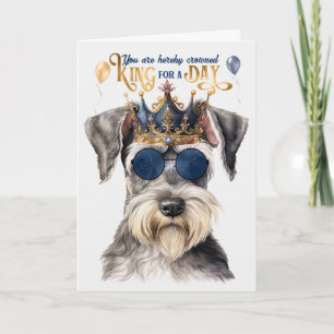 Carte Cute Grey Schnauzer King pour une journée d'annive
