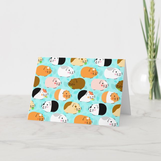 Carte Cute Guinea Pig Pattern (Devant)