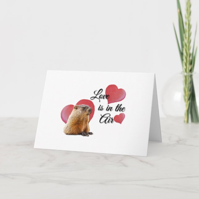 Carte Cute Guinée Coeurs d'amour de porc Saint Valentin (Devant)