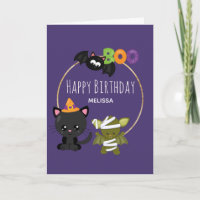 Cute Halloween Chat, chauve-souris et maman Boo An