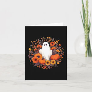Carte Cute Halloween Éffrayant Fantôme Automne Citrouill