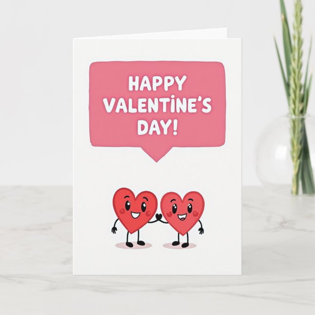 Carte Cute Happy Valentines Day Card (Devant)