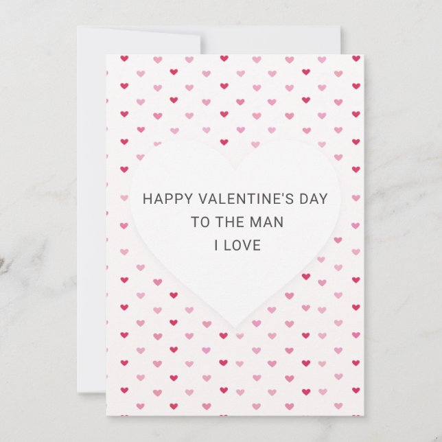 Carte Cute Heart Pattern Romantic Valentine's Day Card (Devant)