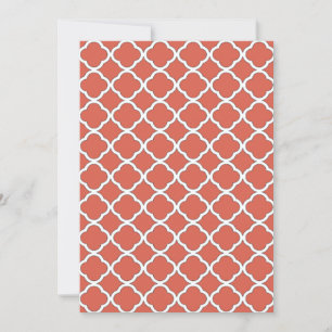 Carte Cute Jelly Bean Orange Quatrefoil Marocain Motif