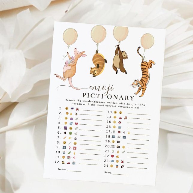Carte Cute Kangaroo Emoji jeu de Baby shower (Créateur téléchargé)