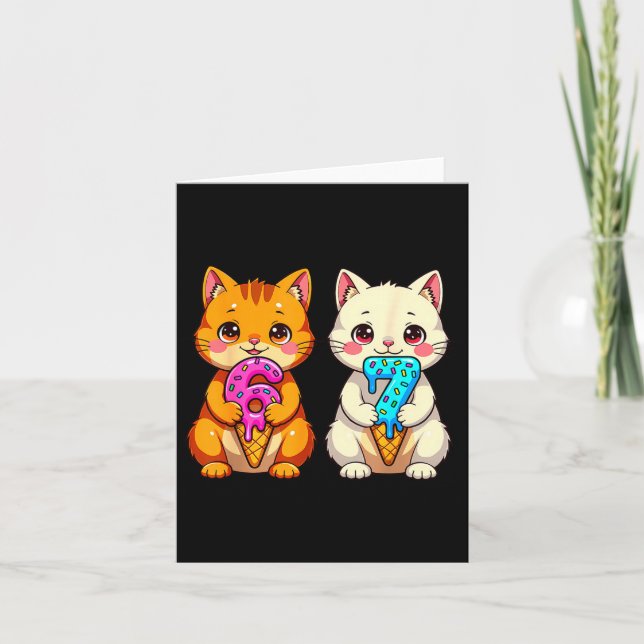 Carte Cute Kawaii Cats Neko 67 Drip Meme Funny Six Seven (Devant)