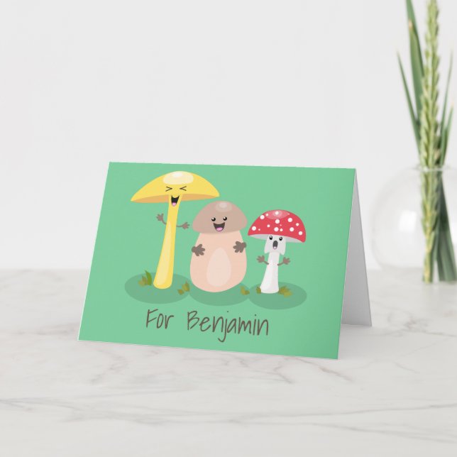 Carte Cute kawaii champignon champignon toadstool (Devant)