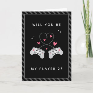 Carte Cute Kawaii Joueur contrôleur de jeu Joueur deux