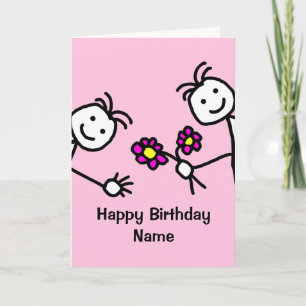Carte Cute Kids Wouw Flowers Birthday Card