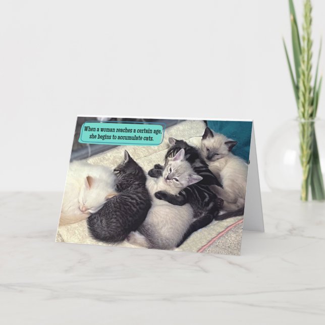 Carte Cute Kittens Many Paws Happy Birthday (Devant)
