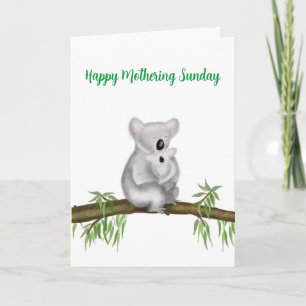 Carte Cute koala et baby Mothering Sunday