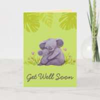 Cute Koala et les encouragements Obtenez bien Cart