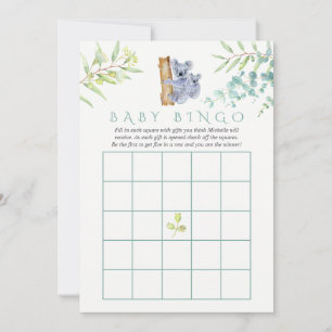 Carte Cute Koala Ours Eucalyptus Feuilles Bingo bébé