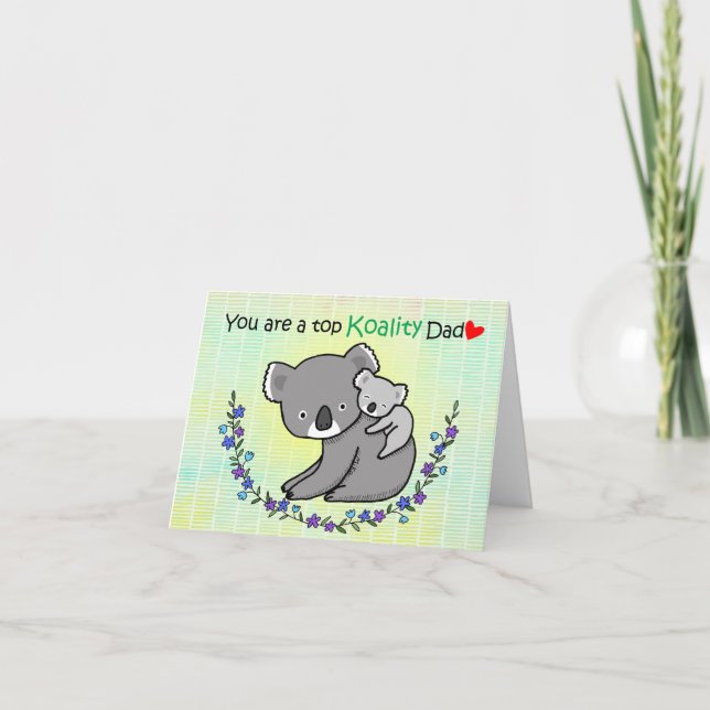 Carte Cute Koala Papa Drôle Animal Australien Fête des p (Devant)
