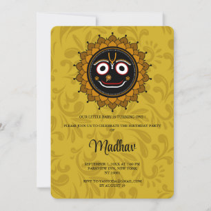 Carte Cute Krishna pour anniversaire - Art Krishna