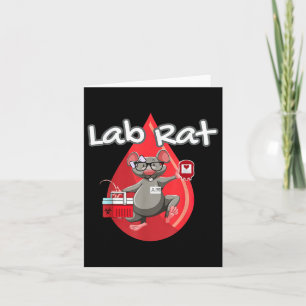 Carte Cute Lab Rat Blood Bank Technologue Médicale Scien